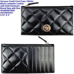 Brand New in Box: Lambskin VERSACE Credit Card Case/Wallet -GUARANTEED AUTHENTIC